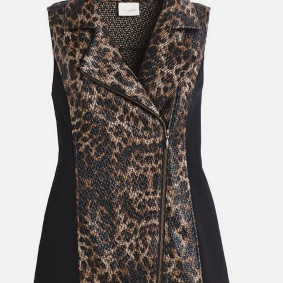 Chico’s Size 3 Leopard Print Sleeveless Jacket - Picture 3 of 7